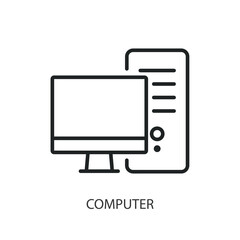 Computer thin line vector icons.
