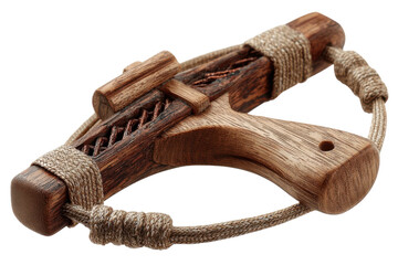 Handcrafted Wooden Slingshot Toy Rustic Charm Nostalgic Fun Outdoor Recreation Handmade Artisan