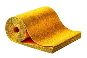 Golden Roll Unfurled Abstract Art Creative Material Fabric Roll Texture Design Yellow Gold Paper