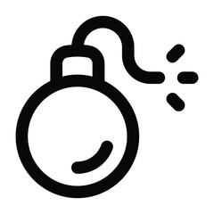Simple Bomb outline icon. The icon can be used for websites, print templates, presentation templates, illustrations, etc