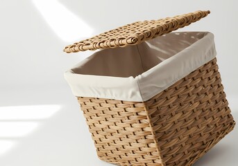 Stylish Woven Rattan Storage Bin with Lid