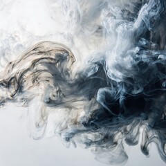 Abstract Ink Swirls In Grey Tones