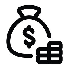 Simple Financial outline icon. The icon can be used for websites, print templates, presentation templates, illustrations, etc
