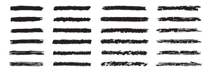 Grunge Brush Stroke Collection in Black Ink Texture