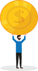 Dollar Icon Money Management Financial Growth Business Concept Design Vector Illustration


