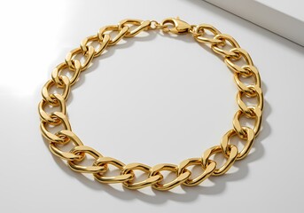 Obraz premium Bold Gold Chain Necklace: Statement Jewelry for Women