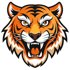 Fototapeta premium Fierce Stylized Tiger Head Illustration.