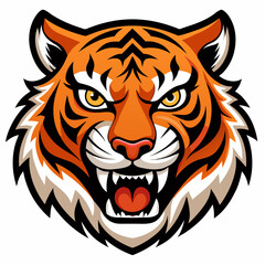 Fototapeta premium Fierce Stylized Tiger Head Illustration.