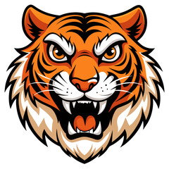 Obraz premium Fierce Stylized Tiger Head Illustration.