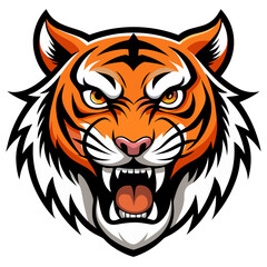 Fototapeta premium Fierce Stylized Tiger Head Illustration.