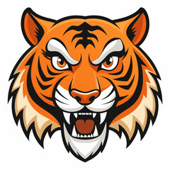Fierce Stylized Tiger Head Illustration.

