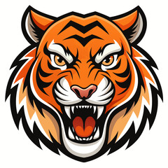 Fierce Stylized Tiger Head Illustration.

