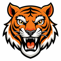 Fierce Stylized Tiger Head Illustration.

