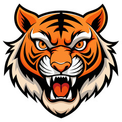 Fierce Stylized Tiger Head Illustration.

