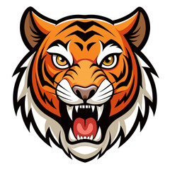 Fierce Stylized Tiger Head Illustration.

