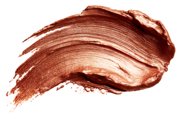  Close-up of copper paint smear isolated transparent background