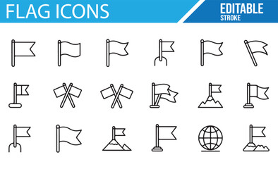 Collection of Flag Icons for Countries, Travel, and International Design