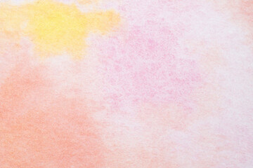 Abstract Watercolor Paper Background in Pink and Yellow