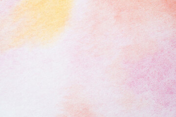 Abstract Watercolor Paper Background in Pink and Yellow