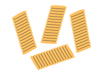 Italian pasta. Pasta fusilli bucati. Italian fast food icon. Hand drawn flat vector illustration isolated on white background