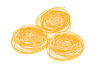 Italian pasta. Pasta vermicelli. Italian fast food icon. Hand drawn flat vector illustration isolated on white background