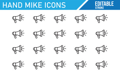 Naklejka premium Microphone Icon Set for Media, Event, and Performance Design Projects