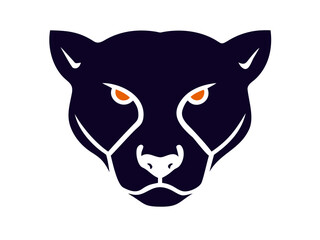 Powerful black panther head profile, perfect for logos or graphic design. A bold, stylized silhouette of a panther's head in profile view.