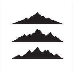 Mountain Badge Shapes Vector Silhouette Set
