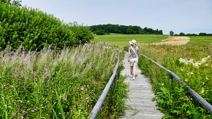 Schwellenweg durch das Schopflocher Torfmoos auf der schw&auml;bischen Alb