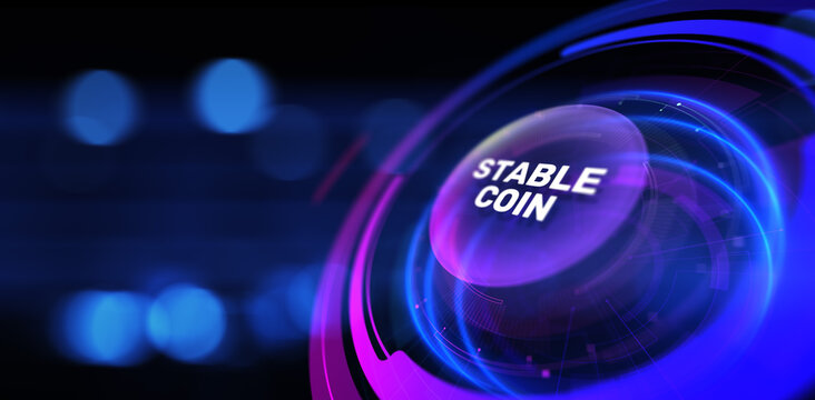 Stablecoin cryptocurrency concept digital finance concept.