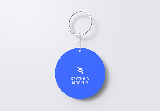 Round Keychain Mockup