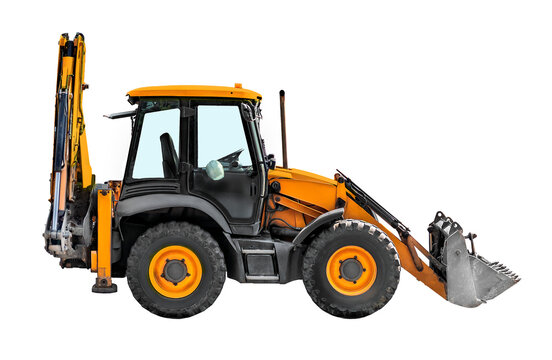 The HeavyDuty Backhoe Loader isolated on white