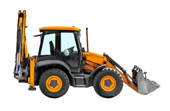 The HeavyDuty Backhoe Loader isolated on white