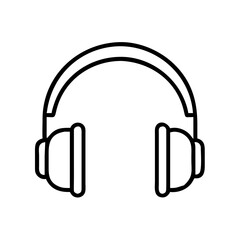 Fototapeta premium Headphones outline icon in minimalist style on a white background 