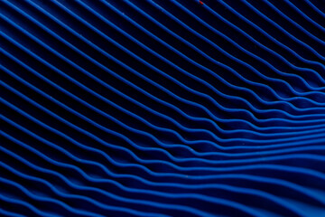 Abstract Close up of Blue Ribbed Textured Surface