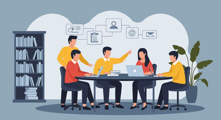 Creative Team Brainstorming New Project Ideas In A Modern Workplace Setting