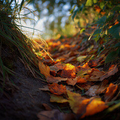 autumn leaves on the ground