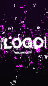 Digital Glitch Logo - Vertical