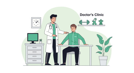 Healthcare Professional Assessing Patient In Doctor's Office For Medical Treatment