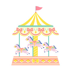 cute illustration of merry go round