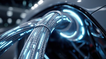 Closeup view of an electrical cable experiencing a short circuit, generating bright sparks, heat, and potential fire hazard, highlighting the dangers of electrical faults