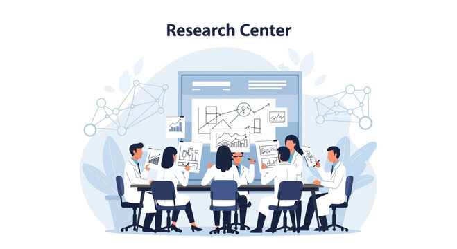 Medical Research Team Collaboration And Scientific Data Analysis Presentation