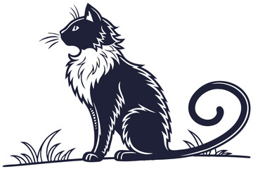 Obraz premium black cat vector illustration