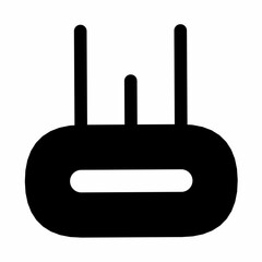 Obraz premium Solid Wireless Router Icon - WiFi and Internet Connectivity