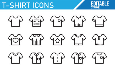 Vector T-Shirt Icons for Apparel Design and Clothing Branding