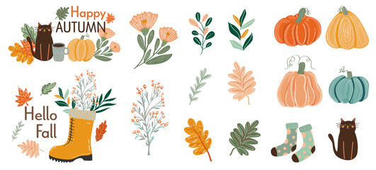 Fall celebration with vibrant pumpkins, cozy attire, and autumn foliage showcasing nature's beauty in a colorful arrangement