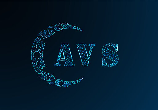Low poly letter logo AVS design. AVS letter logo low poly vector design on blue color gradient background. AVS logo low poly design