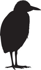 Generate full black vector image of Little Bittern in silhouette.
