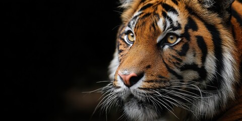 Obraz premium The Majestic Tiger Gazing Intently in Its Natural Habitat