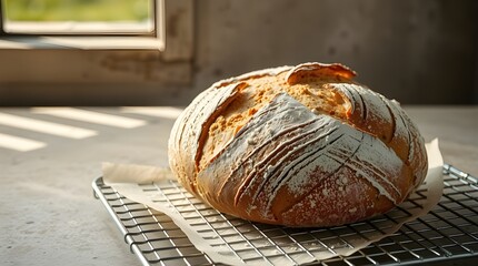 loaf of bread on a table